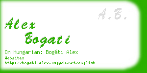 alex bogati business card