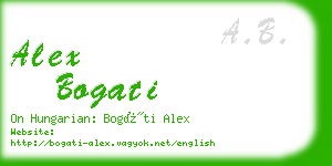 alex bogati business card